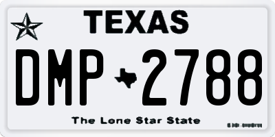 TX license plate DMP2788