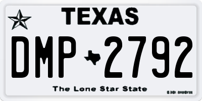 TX license plate DMP2792