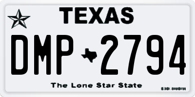 TX license plate DMP2794
