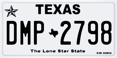 TX license plate DMP2798