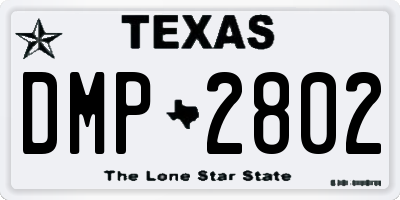 TX license plate DMP2802