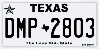 TX license plate DMP2803