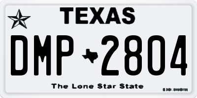TX license plate DMP2804