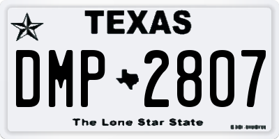 TX license plate DMP2807