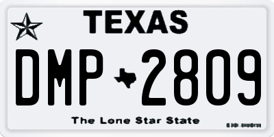 TX license plate DMP2809