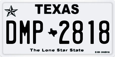 TX license plate DMP2818