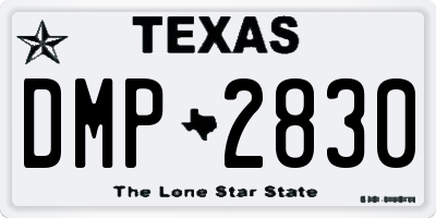 TX license plate DMP2830