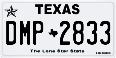 TX license plate DMP2833