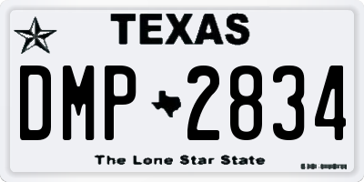 TX license plate DMP2834