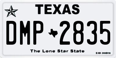 TX license plate DMP2835