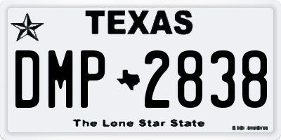 TX license plate DMP2838