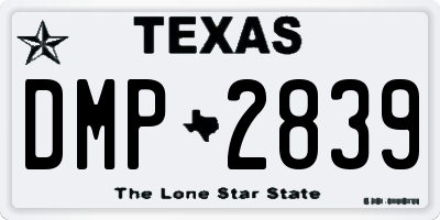 TX license plate DMP2839