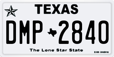 TX license plate DMP2840