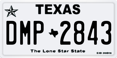 TX license plate DMP2843