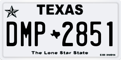 TX license plate DMP2851