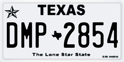 TX license plate DMP2854