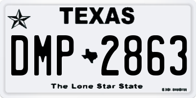 TX license plate DMP2863