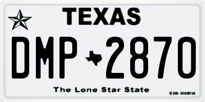TX license plate DMP2870