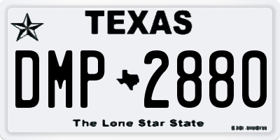 TX license plate DMP2880