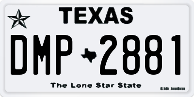 TX license plate DMP2881