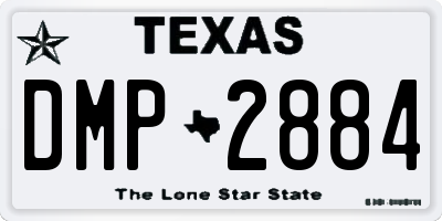 TX license plate DMP2884