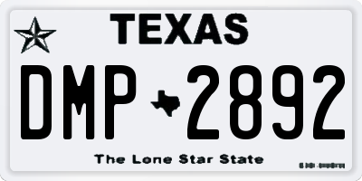 TX license plate DMP2892