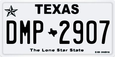 TX license plate DMP2907