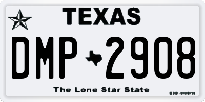 TX license plate DMP2908