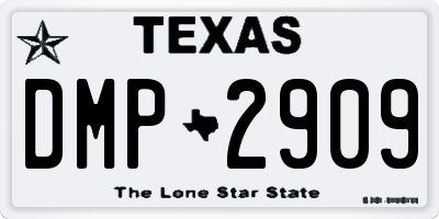 TX license plate DMP2909