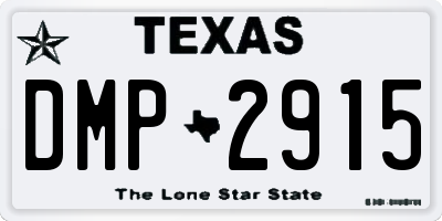 TX license plate DMP2915
