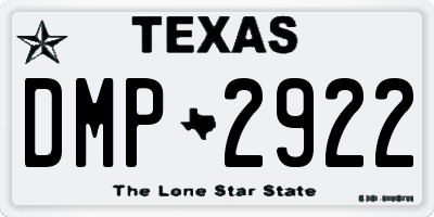 TX license plate DMP2922