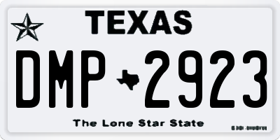 TX license plate DMP2923