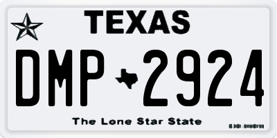 TX license plate DMP2924