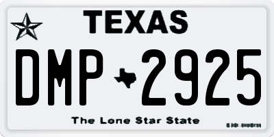TX license plate DMP2925