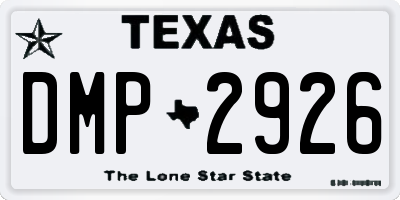 TX license plate DMP2926