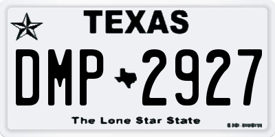 TX license plate DMP2927