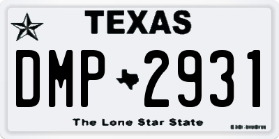 TX license plate DMP2931