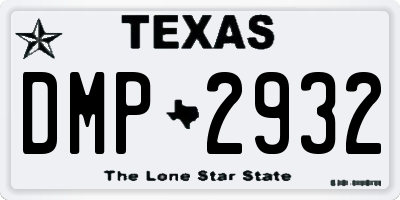 TX license plate DMP2932