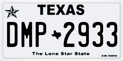 TX license plate DMP2933