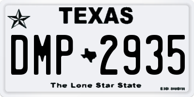 TX license plate DMP2935