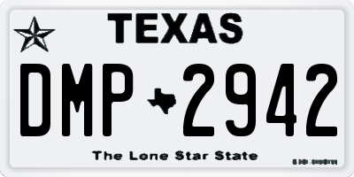 TX license plate DMP2942