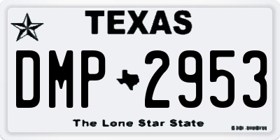 TX license plate DMP2953