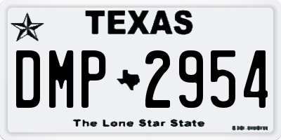 TX license plate DMP2954