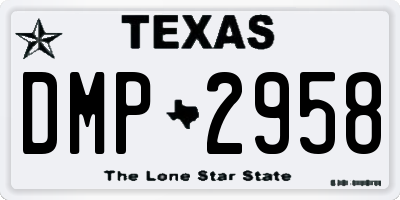 TX license plate DMP2958