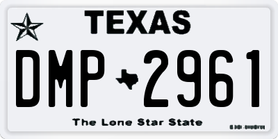 TX license plate DMP2961