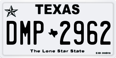 TX license plate DMP2962