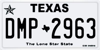 TX license plate DMP2963