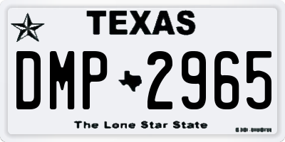 TX license plate DMP2965