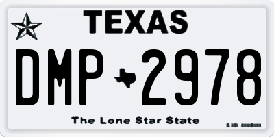 TX license plate DMP2978