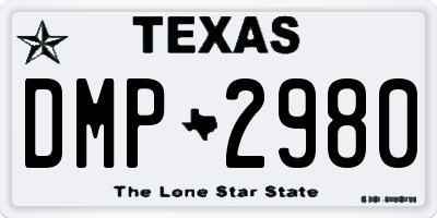 TX license plate DMP2980